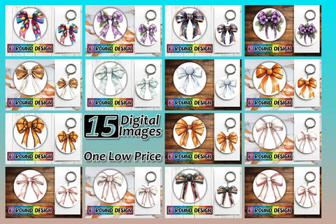 15x Keychain Design Bundle Pack for Sublimation , Bow Sublimation afrosvg 