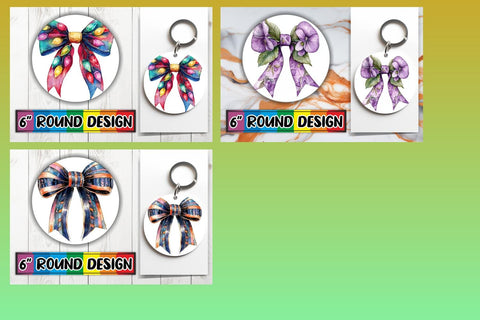 15x Keychain Design Bundle Pack for Sublimation , Bow Sublimation afrosvg 