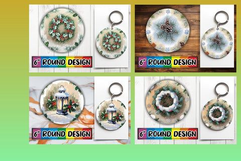 15x Keychain Design Bundle Pack for Sublimation , Christmas Sublimation afrosvg 