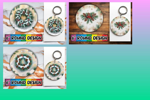 15x Keychain Design Bundle Pack for Sublimation , Christmas Sublimation afrosvg 