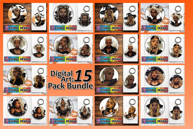 15x Keychain Design Pack Sublimation , Halloween Sublimation afrosvg 