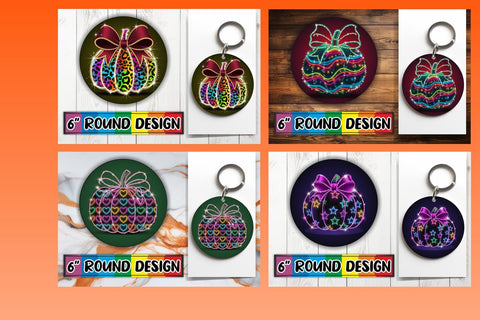 15x Keychain Design Set for Sublimation , Neon Fall Sublimation afrosvg 