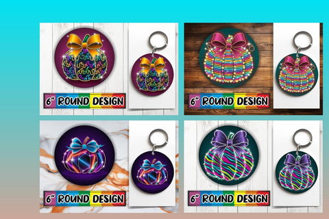 15x Keychain Design Set for Sublimation , Neon Fall Sublimation afrosvg 