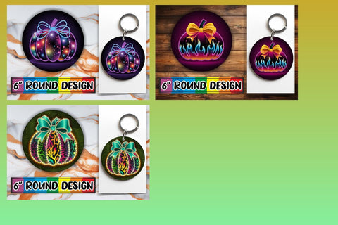15x Keychain Design Set for Sublimation , Neon Fall Sublimation afrosvg 