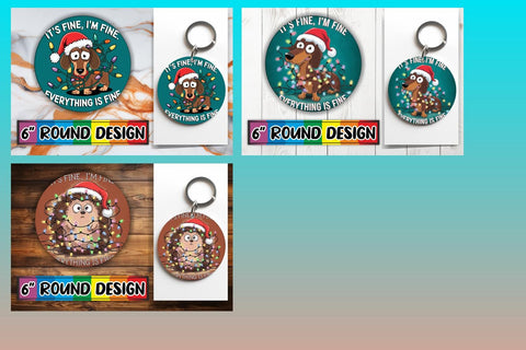 15x Keychain Design Set for Sublimation , Xmas Sublimation afrosvg 
