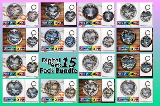 15x Keychain Design Sublimation Pack , Christmas Sublimation afrosvg 