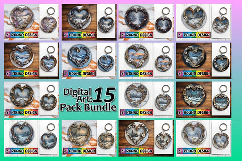 15x Keychain Design Sublimation Pack , Christmas Sublimation afrosvg 