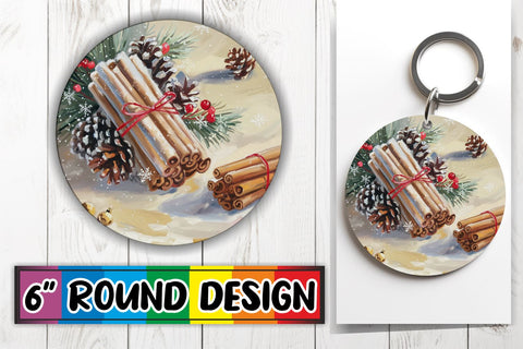 15x Keychain Round Design Bundle Set , Christmas Sublimation afrosvg 