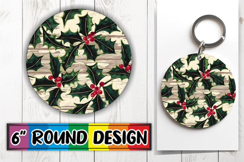 15x Keychain Round Design Bundle Set , Christmas Sublimation afrosvg 