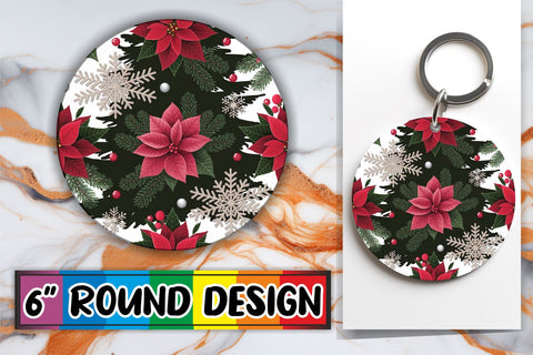 15x Keychain Round Design Bundle Set , Christmas Sublimation afrosvg 