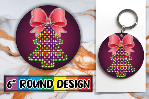 15x Keychain Round Design Sublimation , Neon Xmas Sublimation afrosvg 