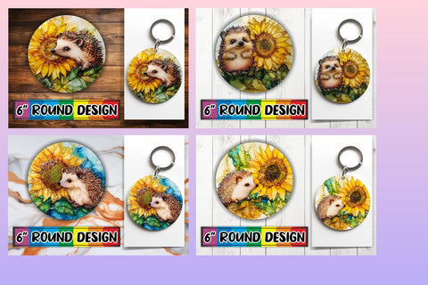 15x Keychain Round Sublimation Design , Animals Sublimation afrosvg 