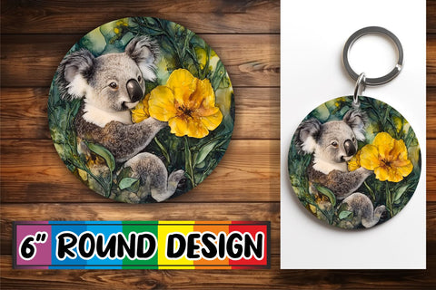 15x Keychain Round Sublimation Design , Animals Sublimation afrosvg 