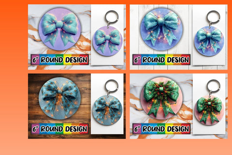 15x Keychain Round Sublimation Design , Christmas Sublimation afrosvg 