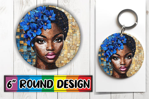 15x Keychain Round Sublimation Design , Woman Sublimation afrosvg 