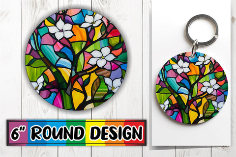 15x Keychain Round Sublimation Pack , Stained Glass Sublimation afrosvg 