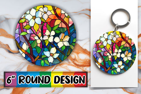 15x Keychain Round Sublimation Pack , Stained Glass Sublimation afrosvg 