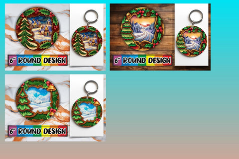 15x Keychain Sublimation Bundle Kit , Christmas Sublimation afrosvg 