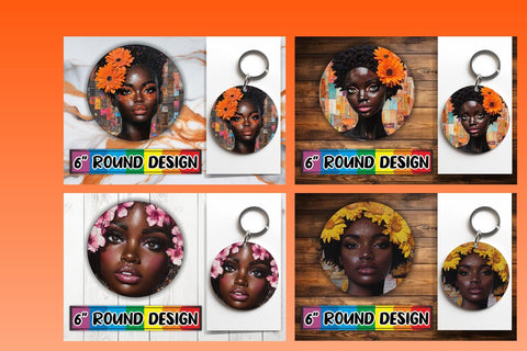15x Keychain Sublimation Bundle Kit , Woman Sublimation afrosvg 