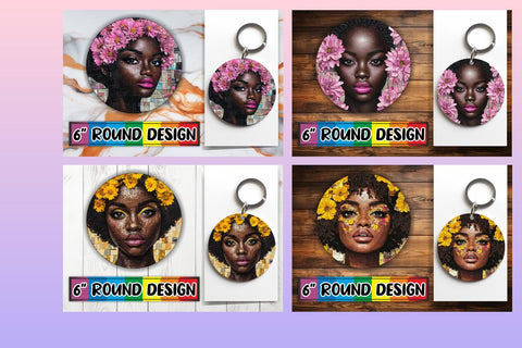 15x Keychain Sublimation Bundle Kit , Woman Sublimation afrosvg 