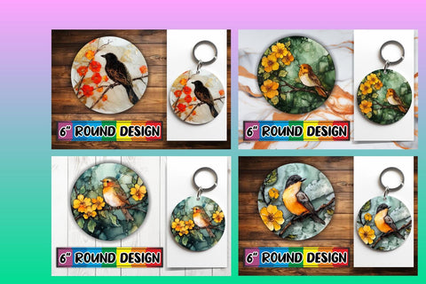 15x Keychain Sublimation Bundle Pack , 3D Bird Sublimation afrosvg 