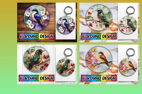 15x Keychain Sublimation Bundle Pack , 3D Bird Sublimation afrosvg 