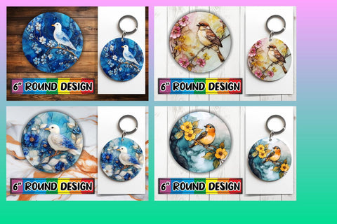 15x Keychain Sublimation Bundle Pack , 3D Bird Sublimation afrosvg 