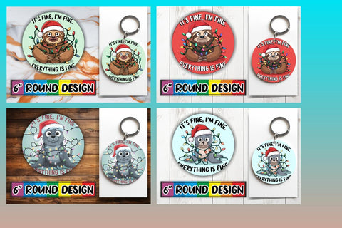 15x Keychain Sublimation Bundle Pack , Xmas Sublimation afrosvg 