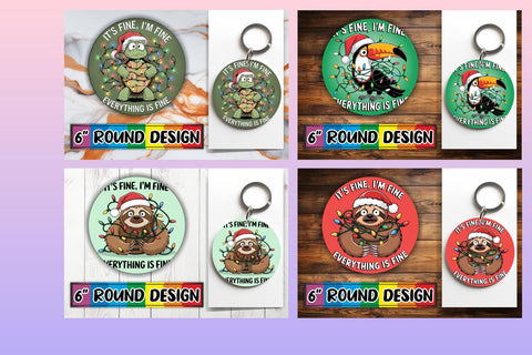15x Keychain Sublimation Bundle Pack , Xmas Sublimation afrosvg 