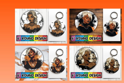 15x Keychain Sublimation Design Pack , Halloween Sublimation afrosvg 