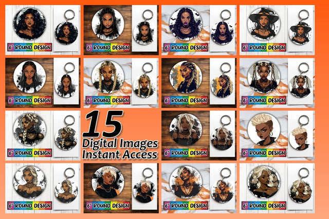 15x Keychain Sublimation Design Pack , Halloween Sublimation afrosvg 
