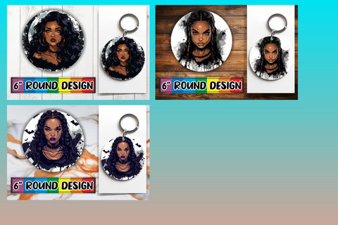 15x Keychain Sublimation Design Pack , Halloween Sublimation afrosvg 