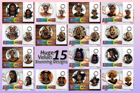 15x Keychain Sublimation Design Set , Halloween Sublimation afrosvg 