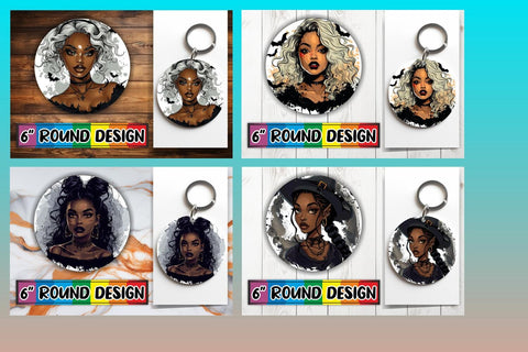 15x Keychain Sublimation Design Set , Halloween Sublimation afrosvg 