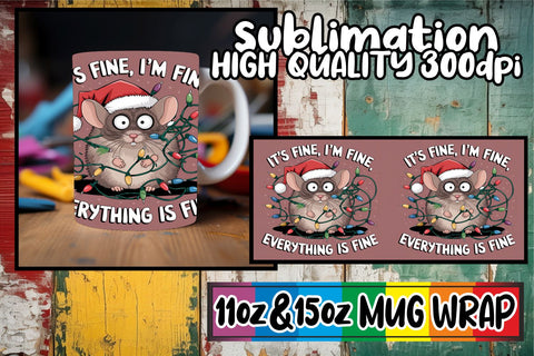 15x Mug Wrap Bundle 11oz 15oz , Xmas Sublimation afrosvg 