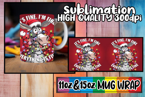 15x Mug Wrap Bundle 11oz 15oz , Xmas Sublimation afrosvg 