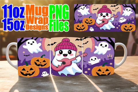 15x Mug Wrap Design Bundle , Ghost Sublimation afrosvg 