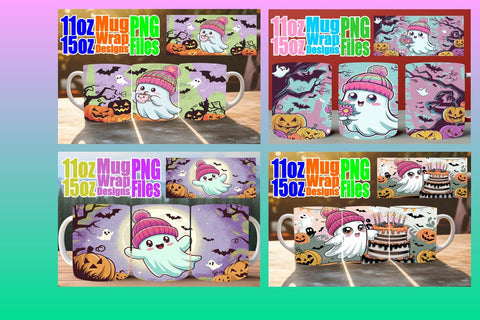 15x Mug Wrap Sublimation , Ghost Sublimation afrosvg 