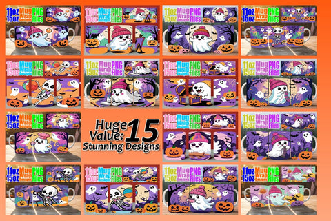 15x Mug Wrap Sublimation , Ghost Sublimation afrosvg 