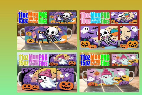 15x Mug Wrap Sublimation , Ghost Sublimation afrosvg 