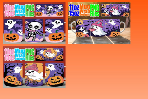 15x Mug Wrap Sublimation , Ghost Sublimation afrosvg 