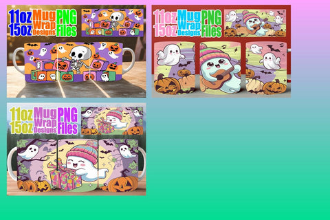 15x Mug Wrap Sublimation , Ghost Sublimation afrosvg 