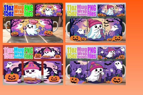 15x Mug Wrap Sublimation , Ghost Sublimation afrosvg 