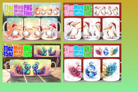 15x Mug Wrap Sublimation , Holiday Sublimation afrosvg 