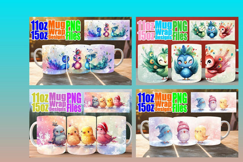 15x Mug Wrap Sublimation , Holiday Sublimation afrosvg 