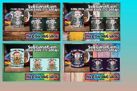 15x Mug Wrap Sublimation Set , Xmas Sublimation afrosvg 