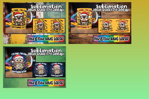 15x Mug Wrap Sublimation Set , Xmas Sublimation afrosvg 
