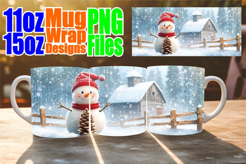 15x Mug Wrap Sublimation , Winter Sublimation afrosvg 