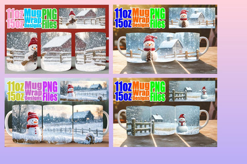 15x Mug Wrap Sublimation , Winter Sublimation afrosvg 