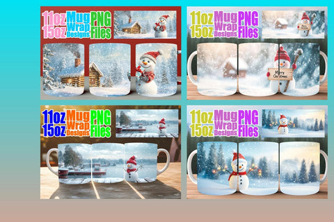 15x Mug Wrap Sublimation , Winter Sublimation afrosvg 